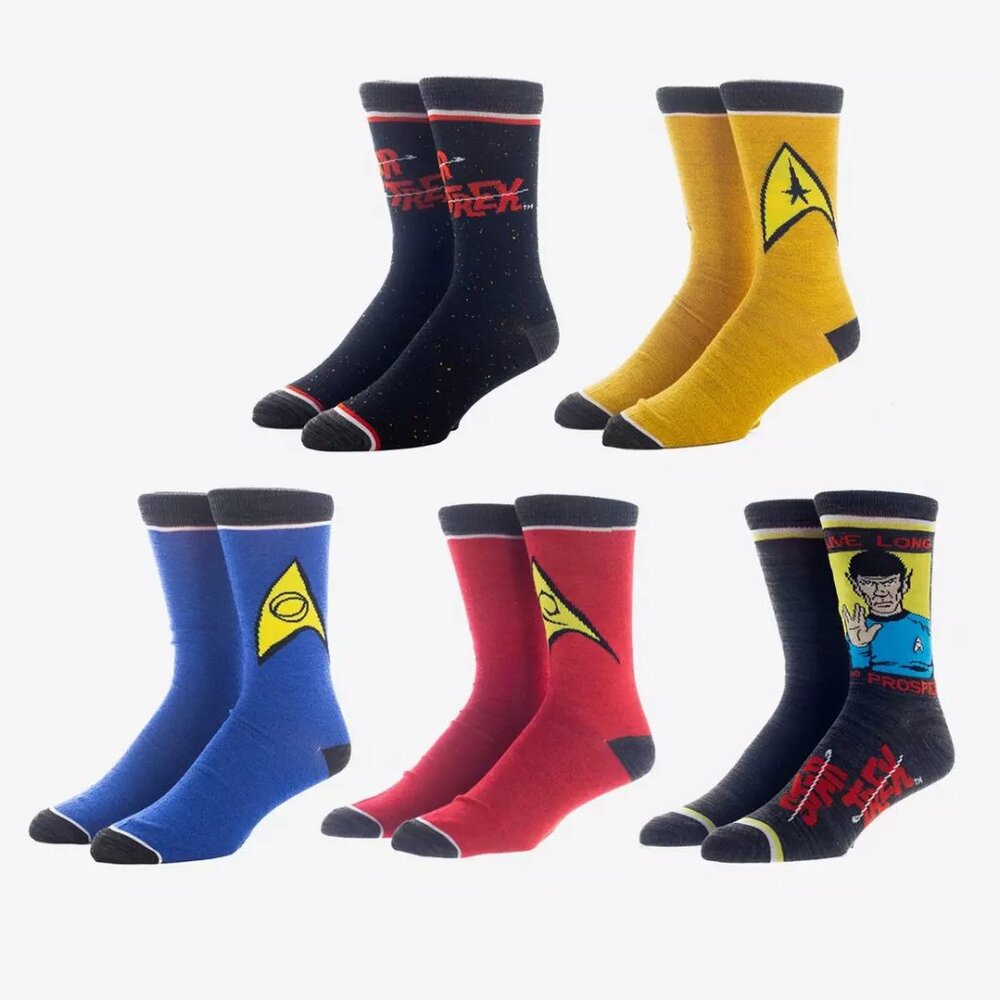 Star Trek Logo Crew Socks 5 Pair